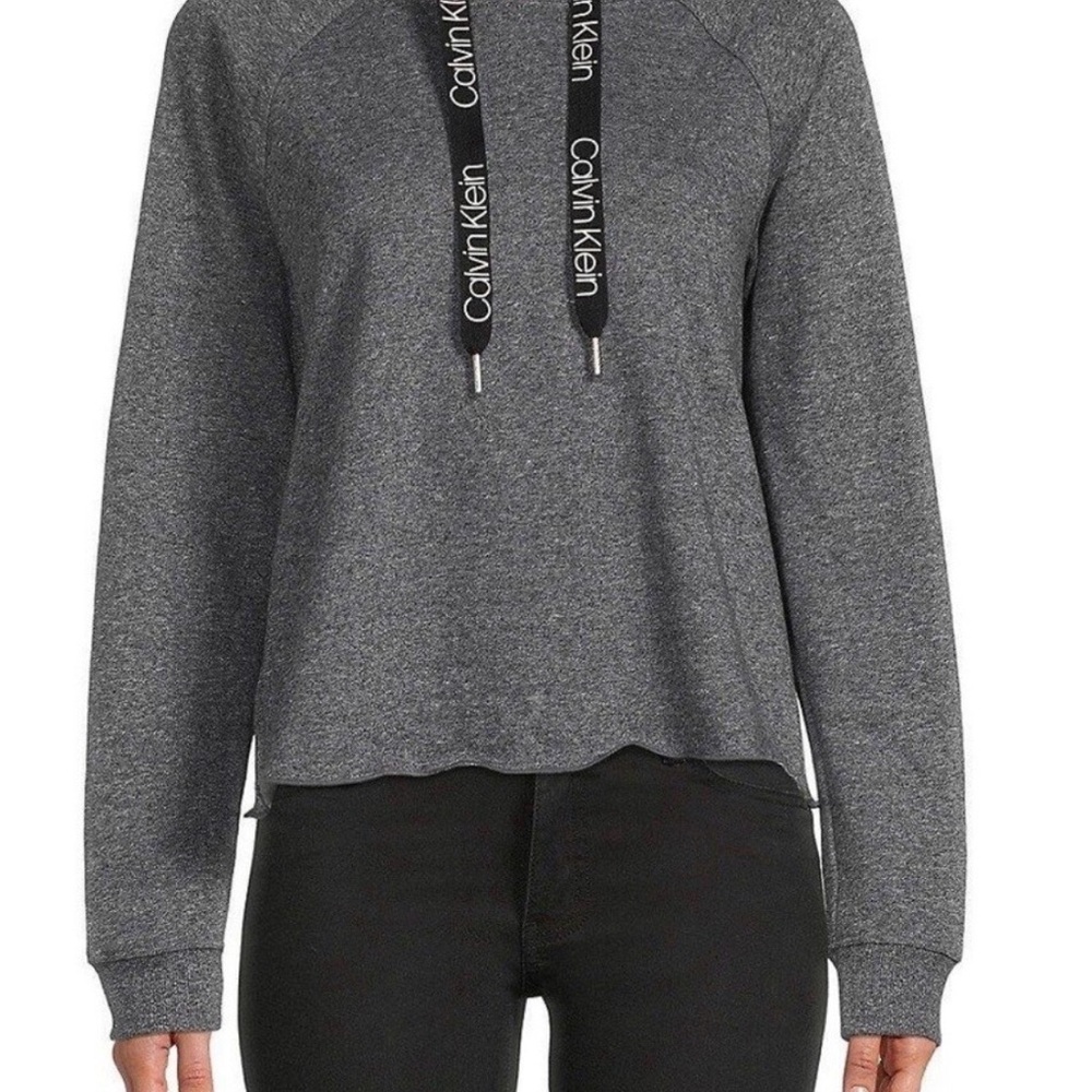 Calvin Klein Charcoal Sweatshirt with Logo Drawstrings XS
